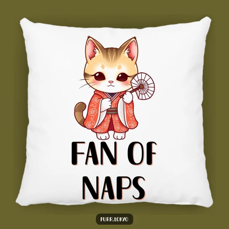Funny Cat Kimono Pillow - Soft Feline Fan Cushion, Cozy and Chic Funny Gift