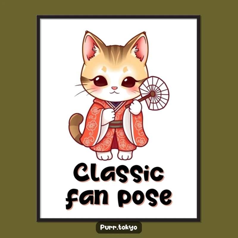 Funny Cat Kimono Digital Print - Elegant Feline Art, Instant Funny Gift for Decor