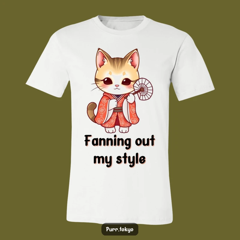 Funny Cat Kimono Tee - Stylish Feline Fan Shirt, Chic Animal Lover Funny Gift